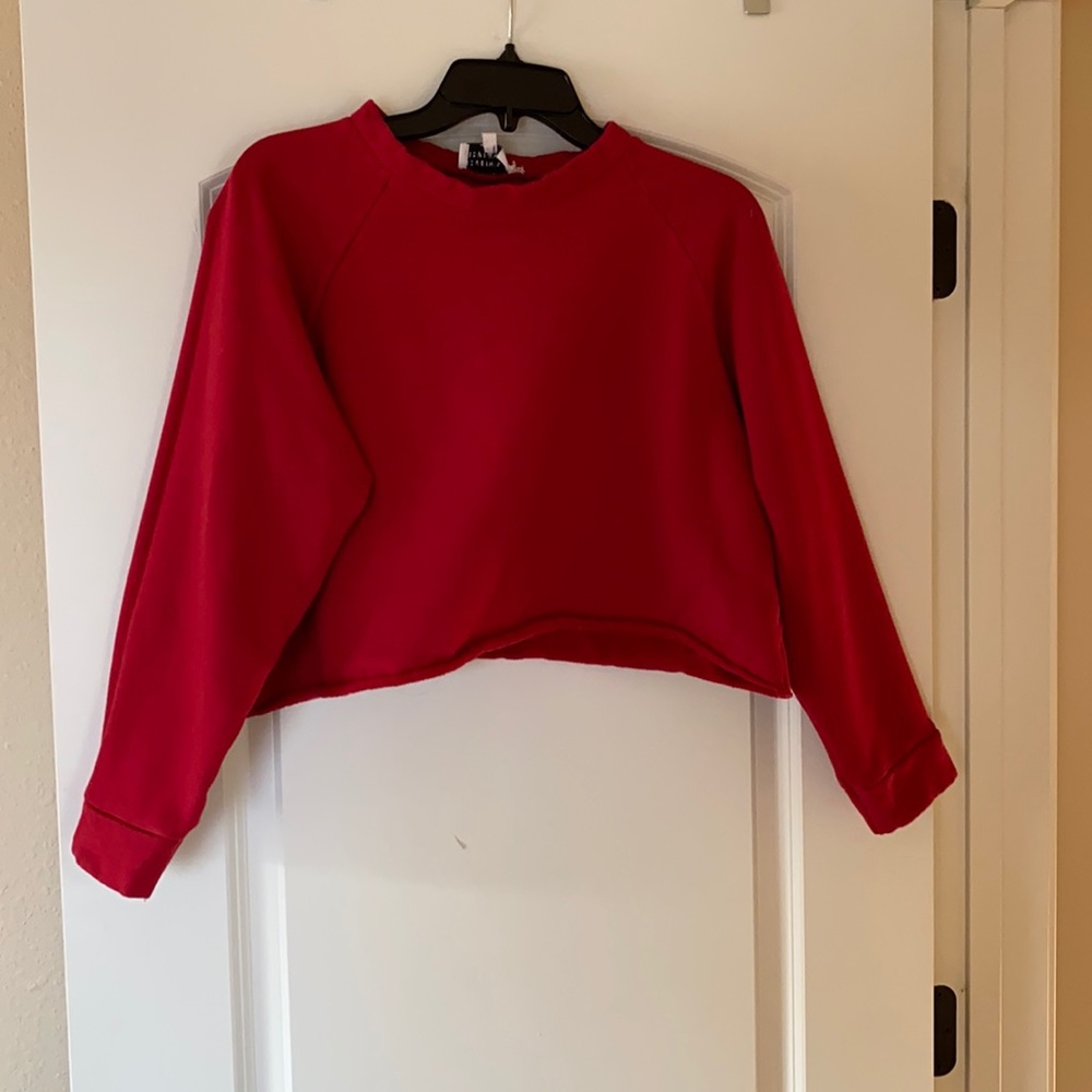 Cropped long sleeve sweat shirt